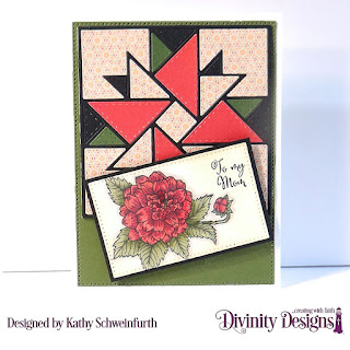 Divinity Designs Stamp Set: Grandmother's Heart, Quilted Triangles, Pierced Rectangles, Rectangles, Paper Collections: Cozy Quilt, Beautiful Blooms 