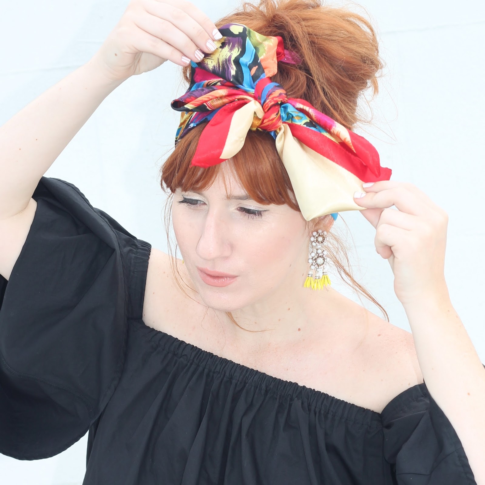 How To Oversized Bow Head Scarf TfDiaries By Megan Zietz