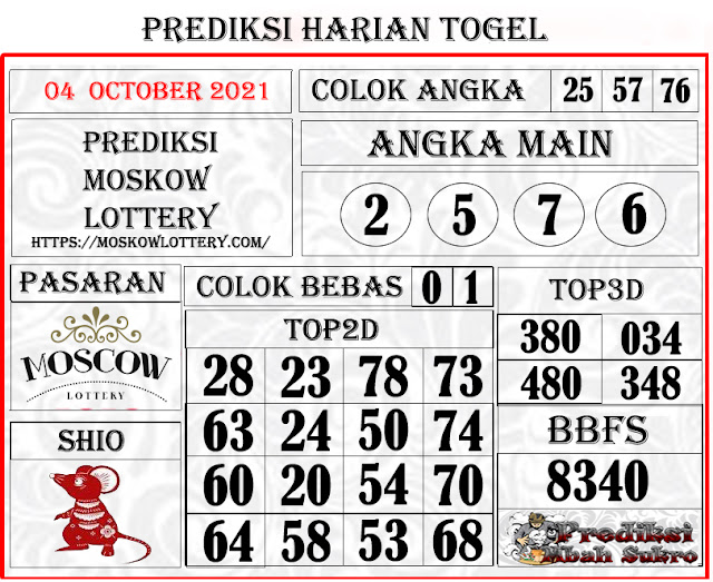 Prediksi Moskow Senin 04 October 2021 Prediksi Mbah Sukro Bocoran Togel Hk Sydney Rumus Jitu