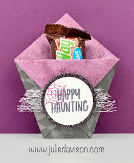 VIDEO: Stampin' Up! Magic in This Night + Banner Year Halloween Treat Pouch ~ Diaper Fold ~ Origami Water Cup ~ www.juliedavison.com #stampinup