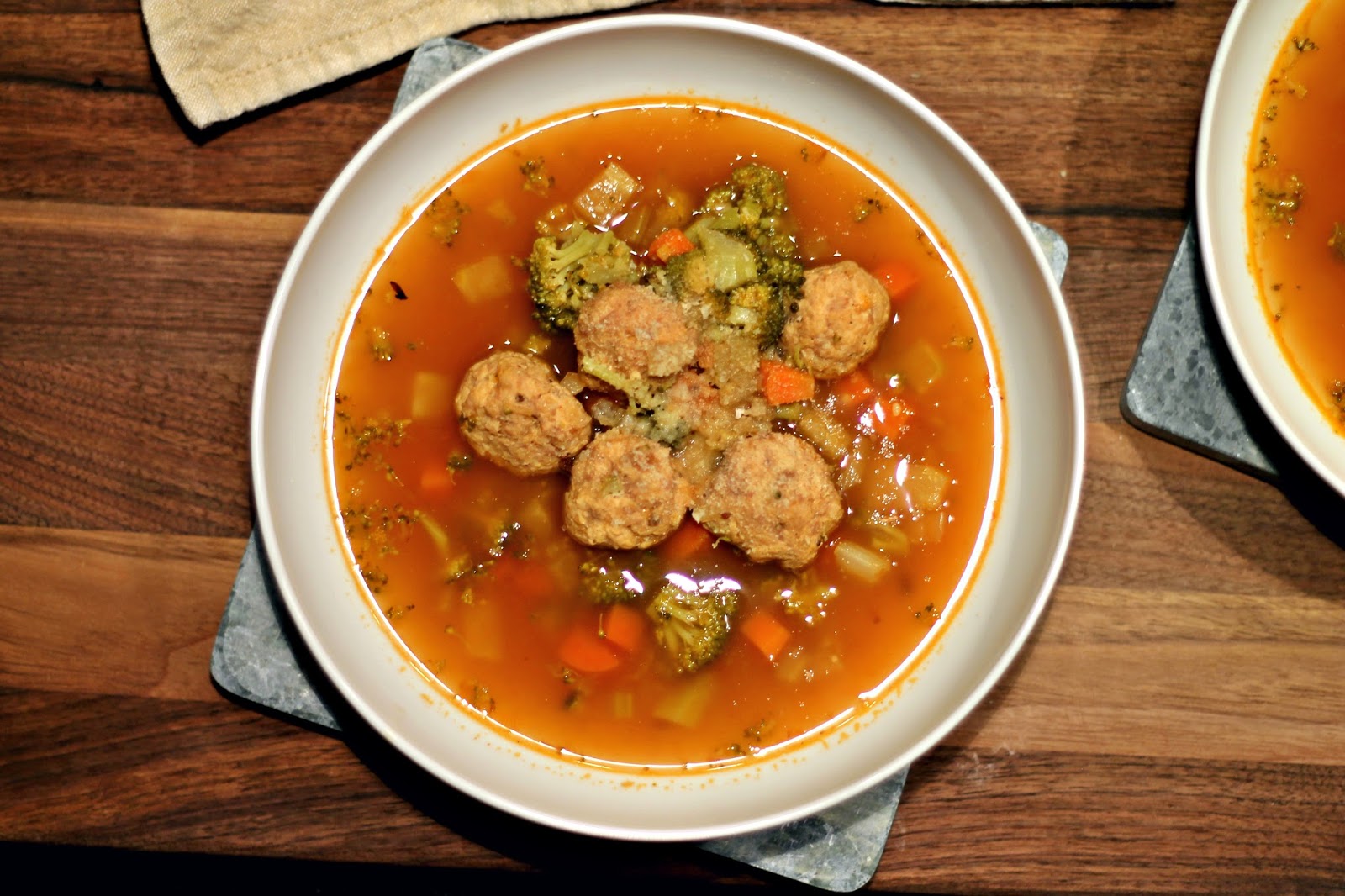 Hearty Turkey Meatball Broccoli Soup