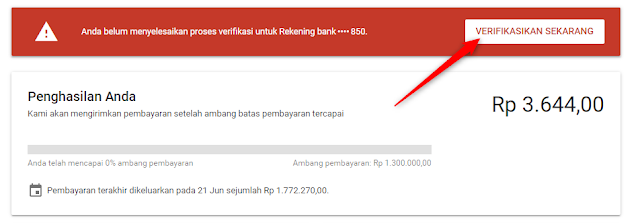 Cara Verifikasi Rekening Bank di Google Adsense