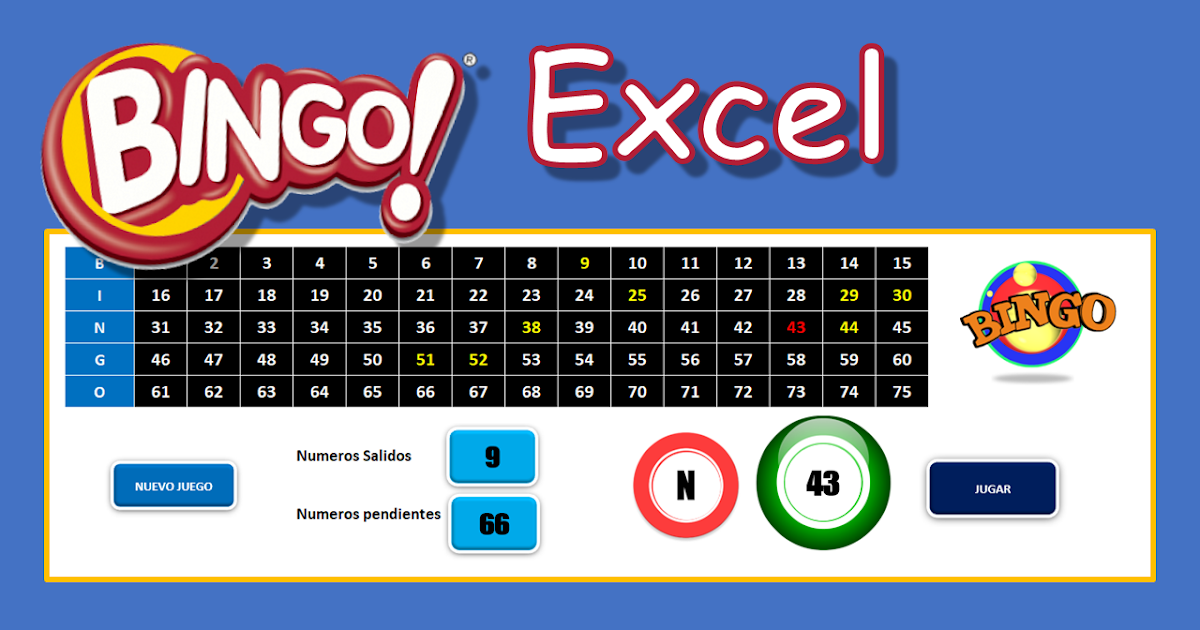 Juego Bingo 2020 Excel Macros