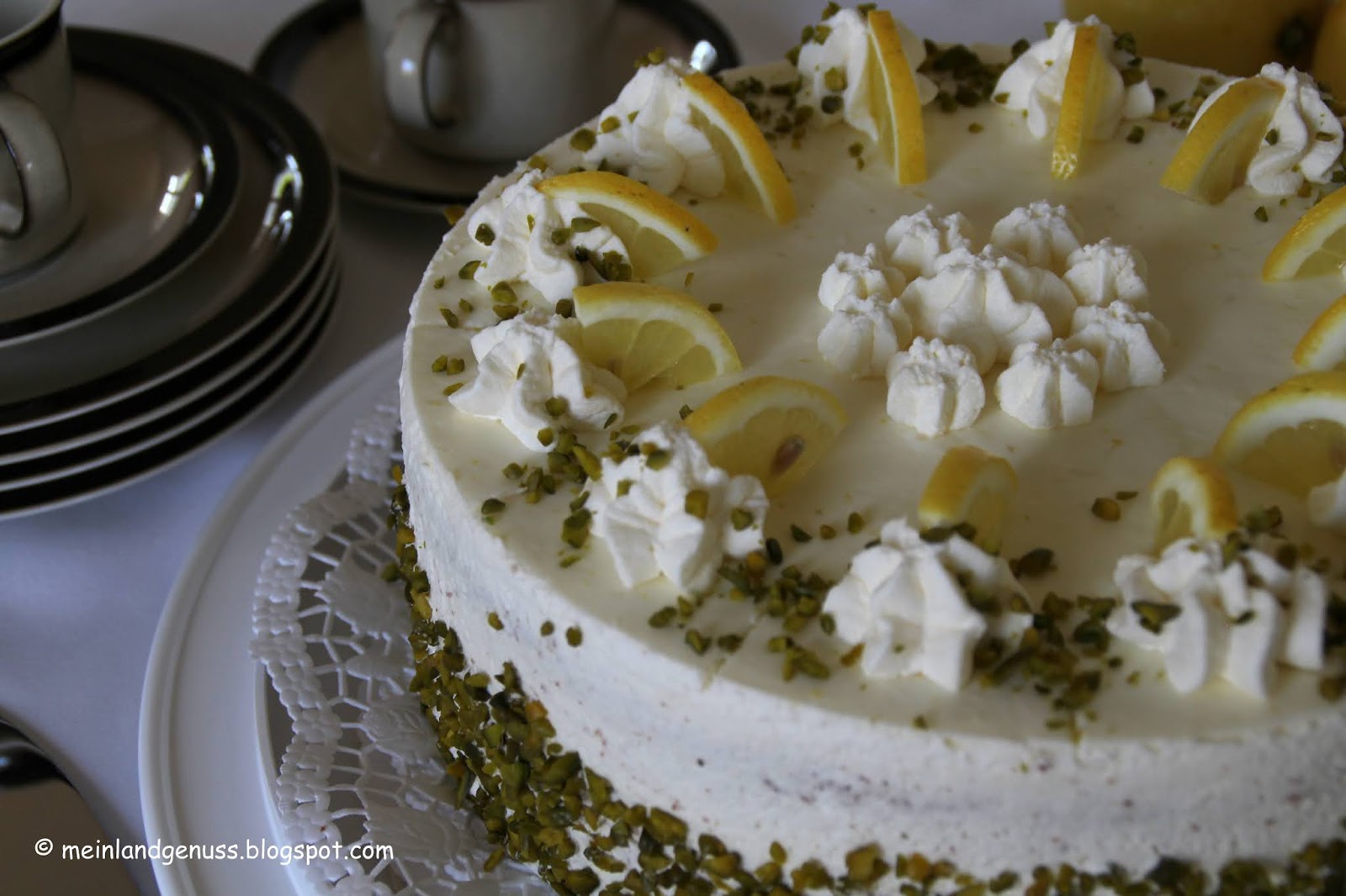 mein Land und Gartengenuss : Zitronen-Quark-Sahne-Torte