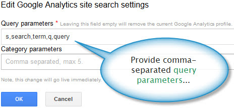 Query parameters for Google custom search engine.