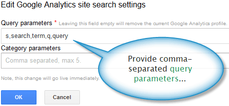 Query parameters for Google custom search engine.
