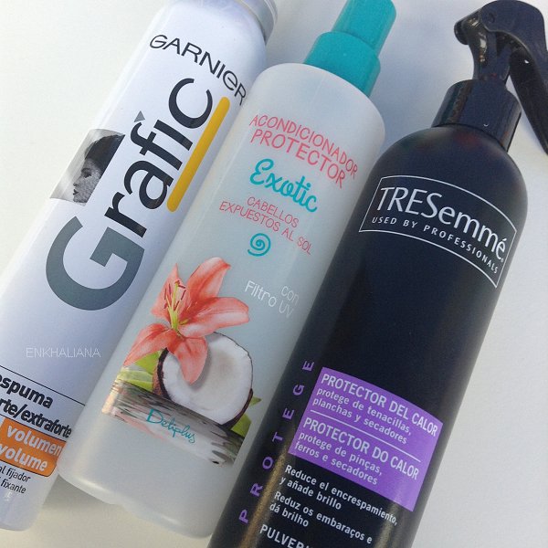 Garnier Grafic Espuma Extra Fuerte Mega Volumen / Deliplús Acondicionador Protector Exotic / Tresemmé Protector Del Calor