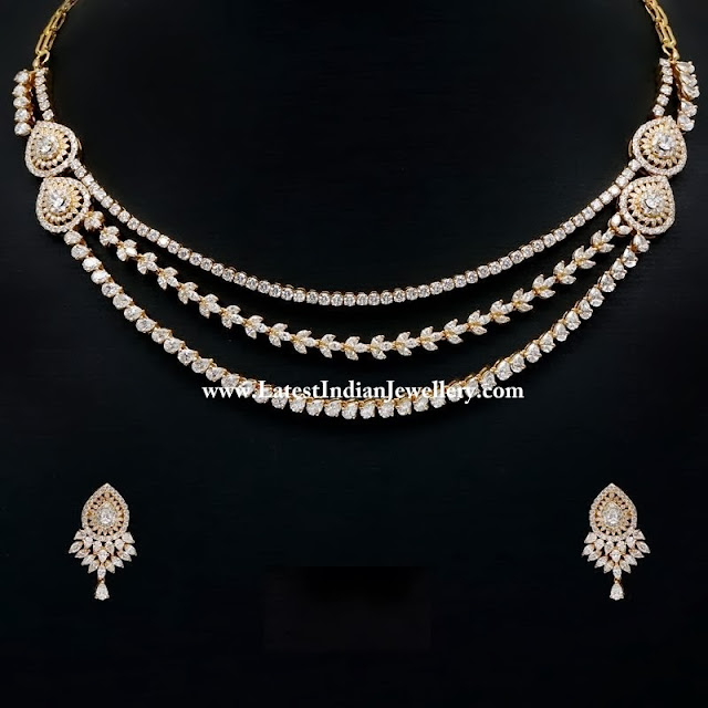 Precious Designer Diamond Necklace Set