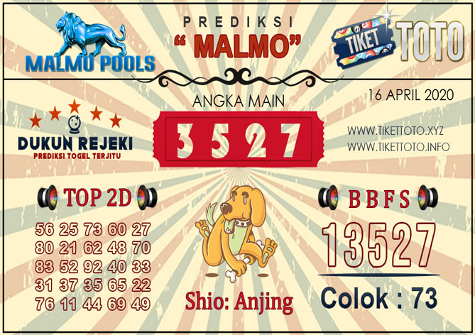 Prediksi Togel MALMO TIKETTOTO 16 APRIL 2020