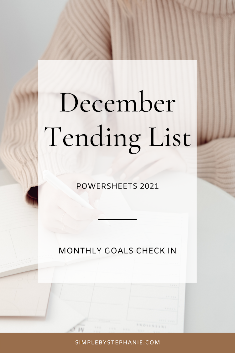 December PowerSheets (Goal Check In)
