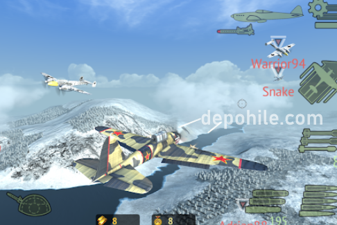 Warplanes Online Combat v1.1 Altın, Uçak Hileli Apk İndir 2020