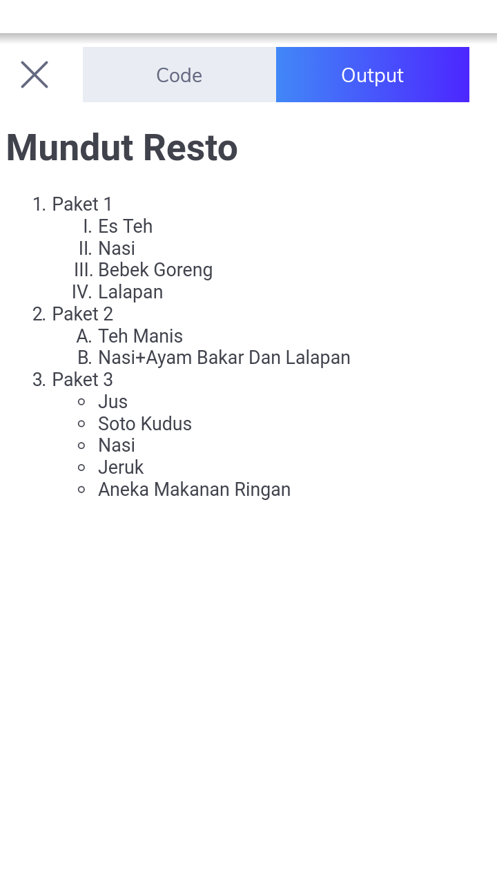 Contoh Tampilan Menu Restoran: Program Html Membuat Menu Restoran