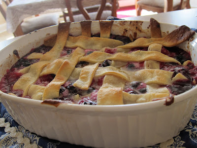 This triple berry cobbler is so simple to make, with a few shortcuts included, but it tastes so delicious just like an old fashioned cobbler.  #WomenLivingWell #cobbler #berry #easyrecipes