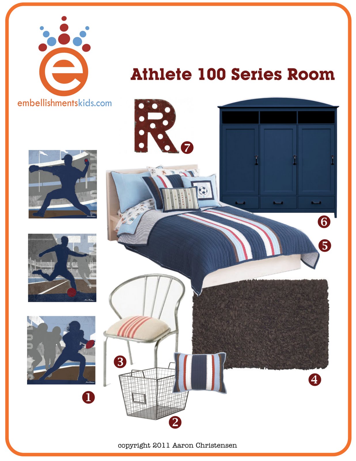 Embellishments Kids Boy's Sports Room Inspiration