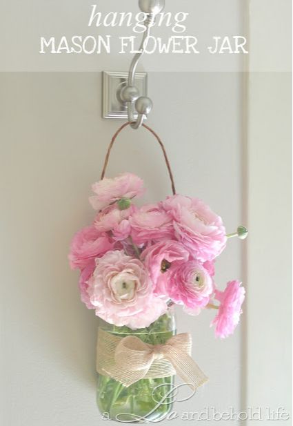 Hanging Mason Flower Jar