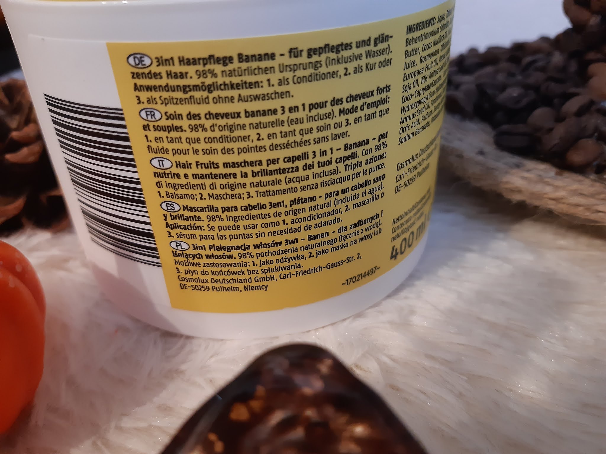 Ciekawska Magdalena Cien, Hair Fruits by Cien, Banana Hair Mask 3 in