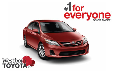 Toyota's #1 For Everyone Sales Event at Westboro Toyota