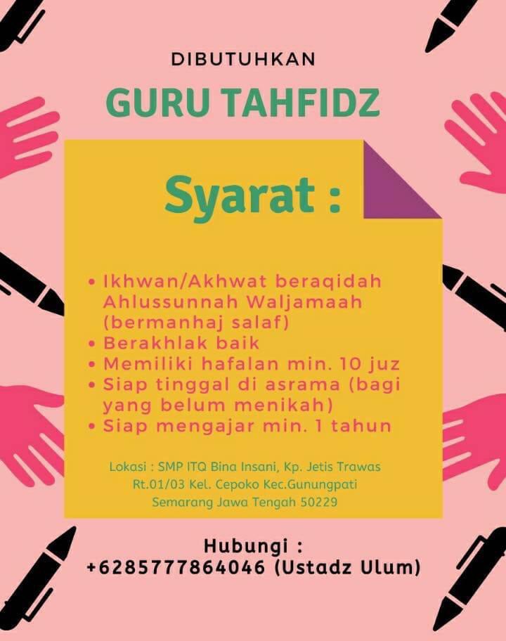 Loker Guru Tahfidz di Semarang | Info Loker Muslim