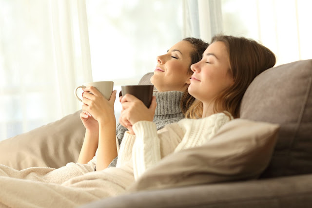 girls relaxing