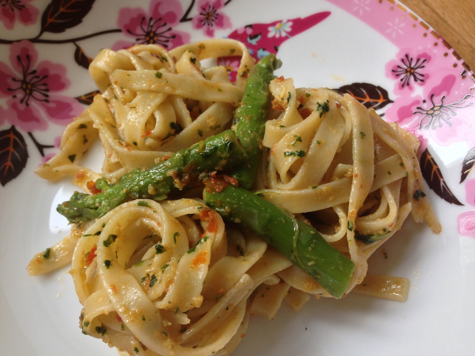 A passion.... Green and red pesto pasta