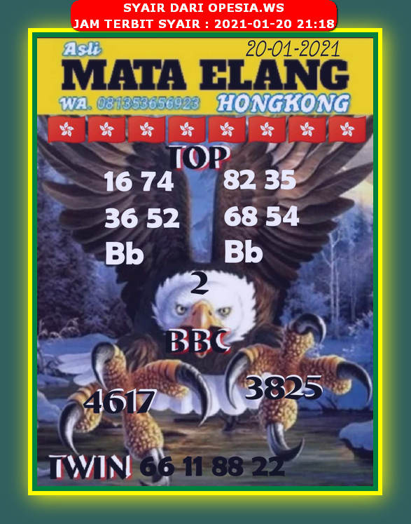 Syair Hk Hari Ini Rabu 20 Januari 2021 | Opesia Official