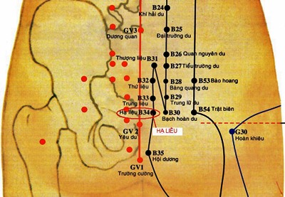 Vị trí huyệt hạ liêu