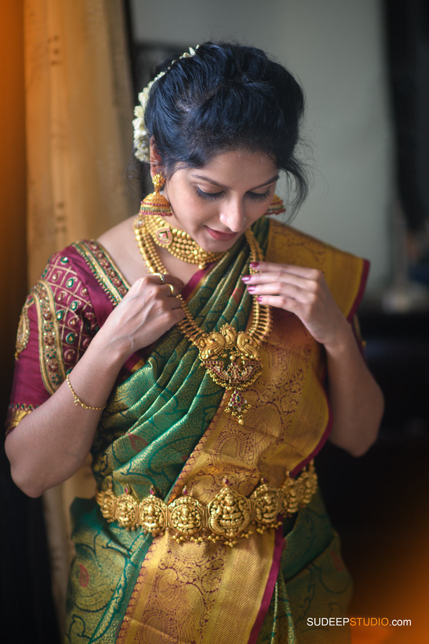 South Asian Indian Wedding Photography Bride Getting Ready by SudeepStudio.com Ann Arbor Indian Wedding Photographer
