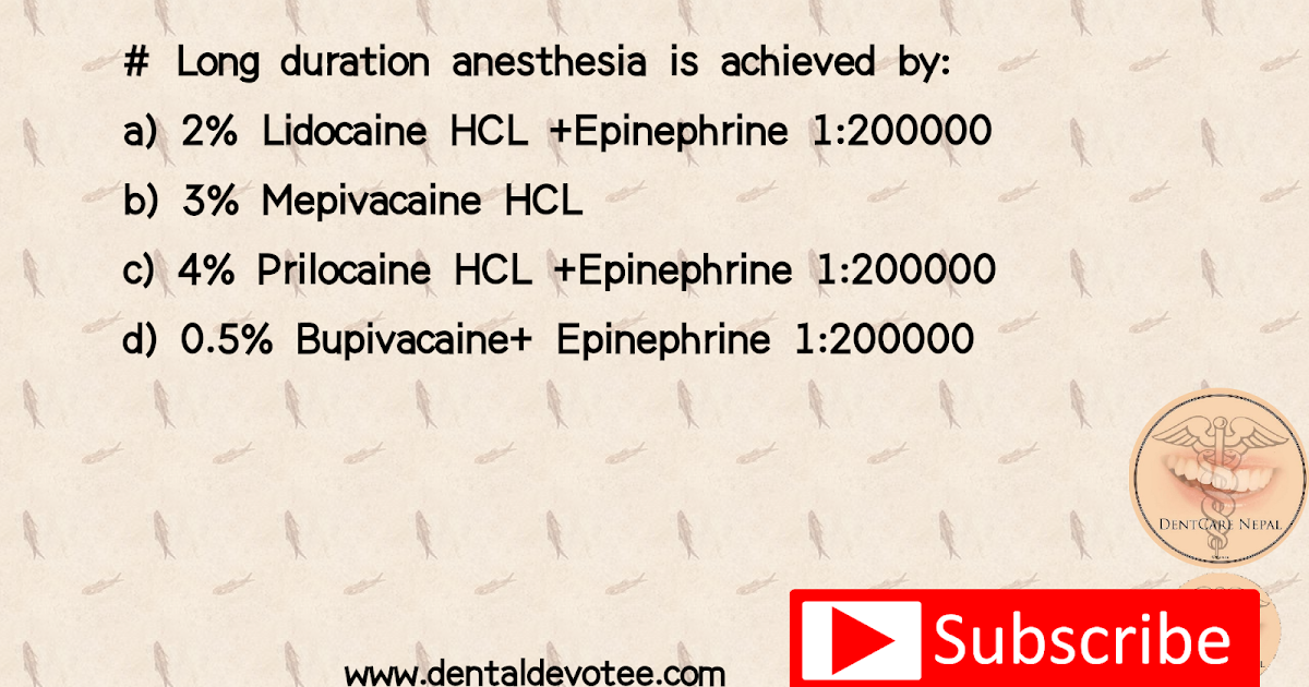 Dentosphere World of Dentistry Long duration of anesthesia