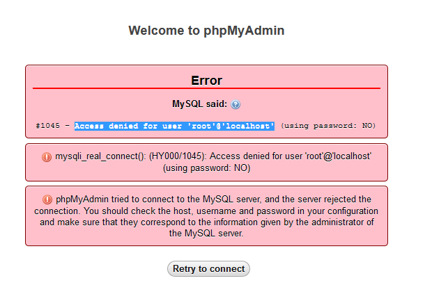 unable-to-login-phpmyadmin-xampp-password-root