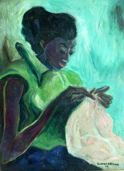 Pintura: Mujer cosiendo