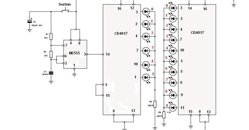 Микросхема cd4017 описание и схема включения