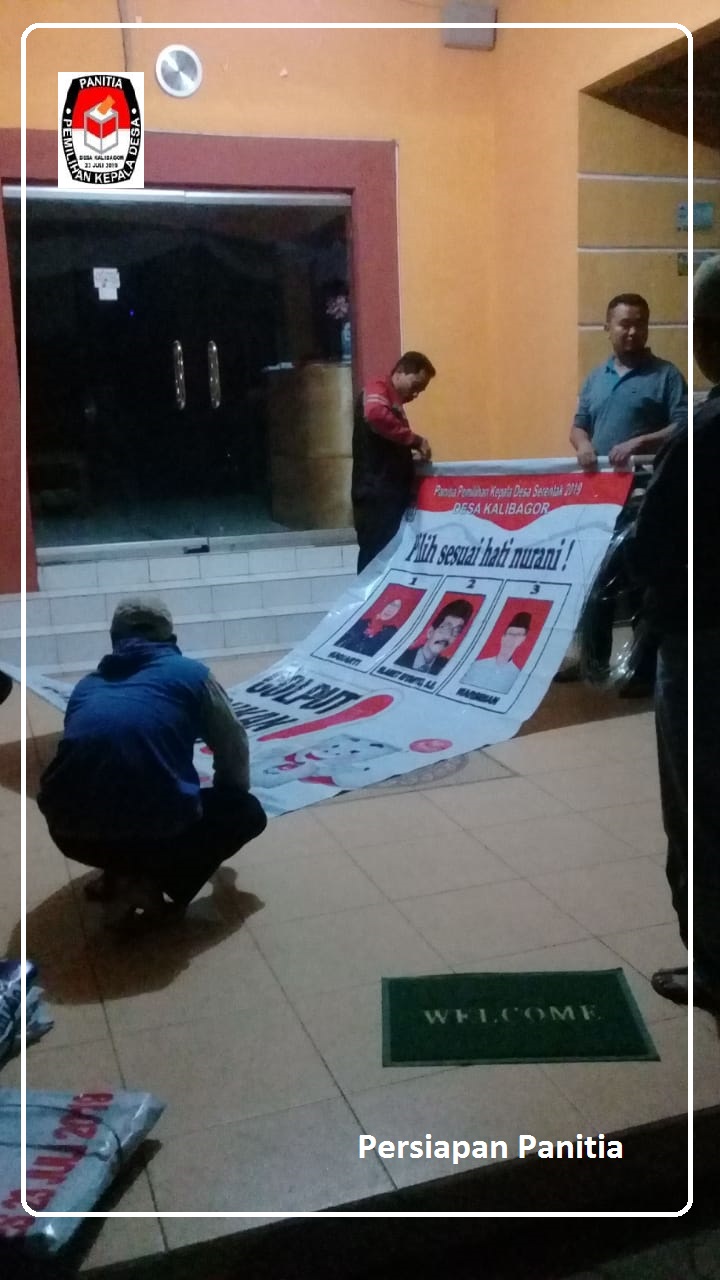 Pemasangan Banner Calon Kepala Desa Kalibagor