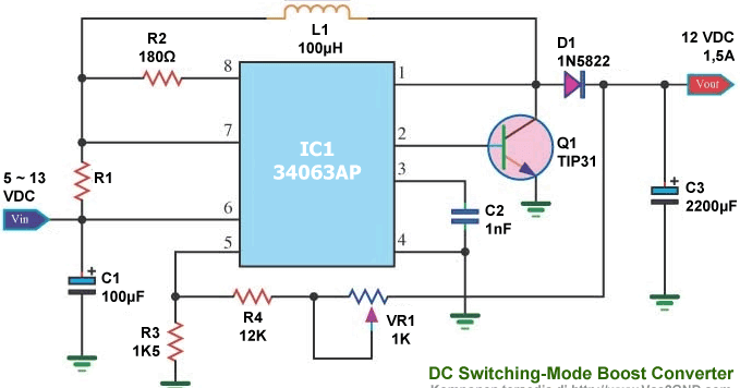 NIKI TRIK KULO: Rangkaian Switch-Mode DC Step-Up Converter Menggunakan ...