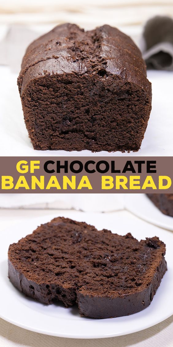 Gluten free chocolate banana bread, with plenty of melted chocolate and cocoa, plus sour cream and of course plenty of bananas.