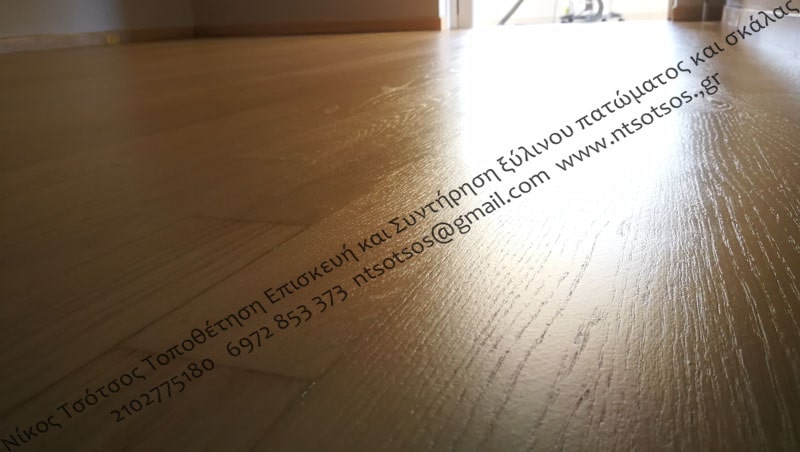 Αλλαγή χρώματος σε δρύινο ξύλινο πάτωμα - Φυσικό λευκό (naturale)