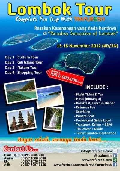 Contoh Brosur Paket Wisata Ke Lombok