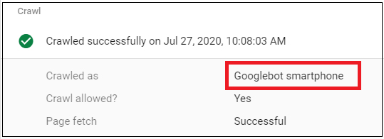 googlebot smartphone indexing in google search console