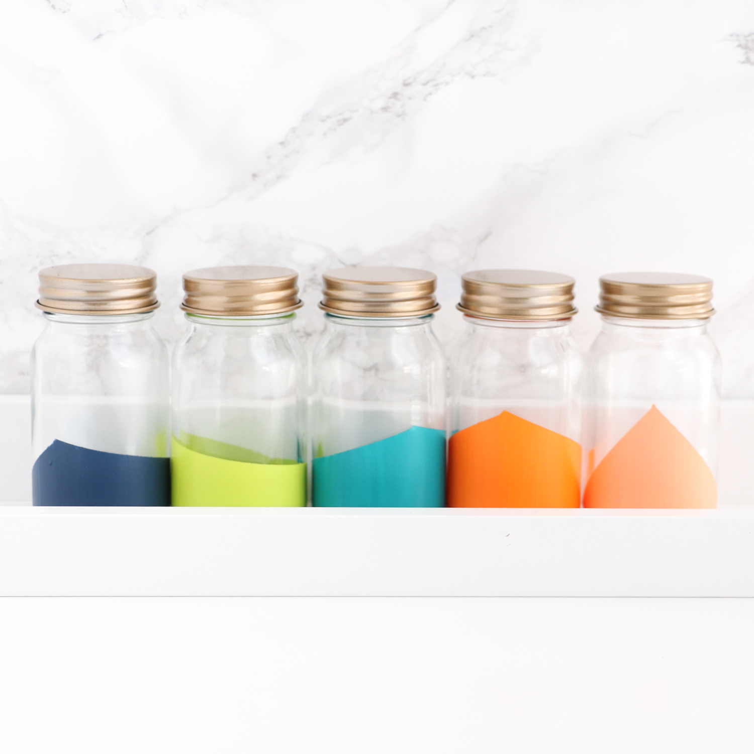 Craft It - Color-blocked Spice Jars - A Kailo Chic Life