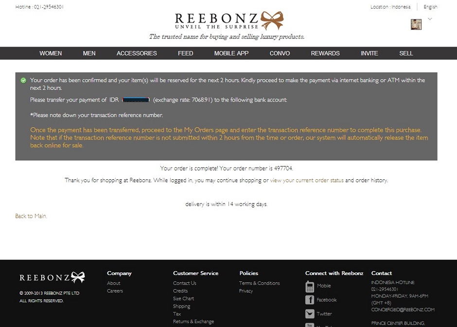 REEBONZ ONLINE SHOPPING EXPERIENCE WITH DELUXSHIONIST