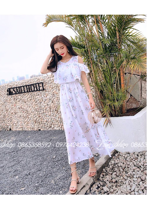 Cửa hàng bán váy maxi đi biển tại Việt Hưng Cua hang ban vay maxi di bien tai Viet Hung
