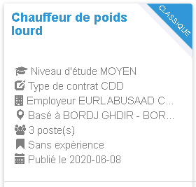 Chauffeur de poids lourd EURL ABUSAAD COSMITIQUES