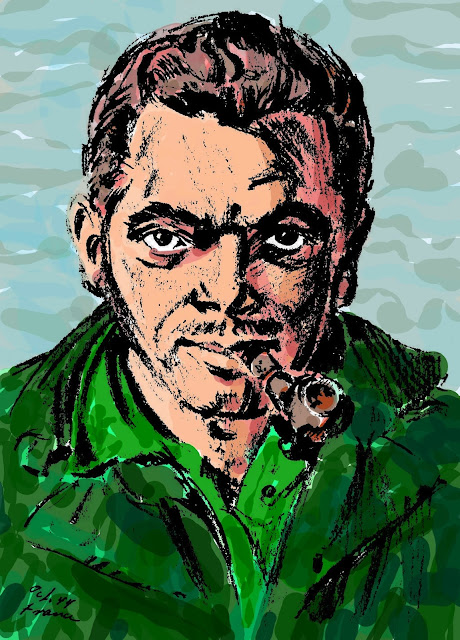 1944 self-portrait by Jack Kirby, colored by Rob Steibel