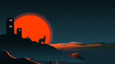 Wallpaper Sunset, Clouds, Wolf, Silhouette Wallpaper Sunset, Clouds, Wolf, Silhouette
