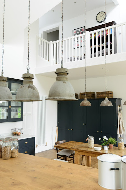 Classic English country kitchen with lofty ceiling - found on Hello Lovely Studio