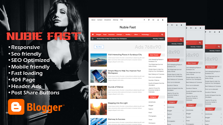 Nubie Fast versi 2 Responsive Blogger Template