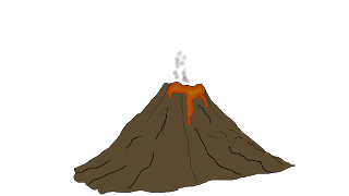 Volcano drawiing royalty-free