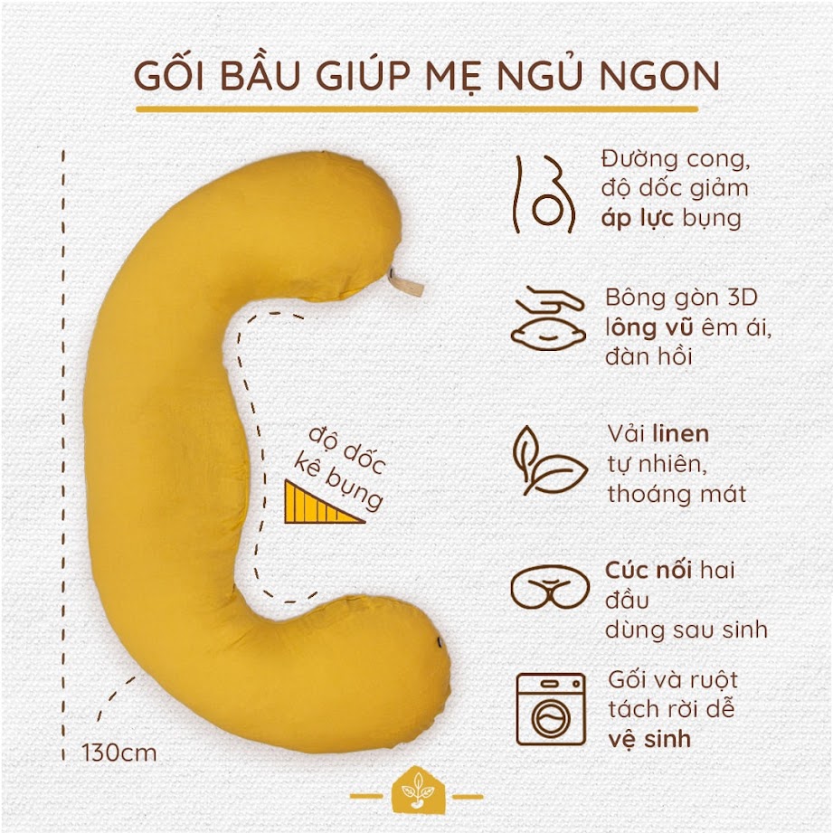 [A159] Món quà của bố: Gối Bầu Đậu Khuyết - Giấc ngủ thoải mái cho hai mẹ con