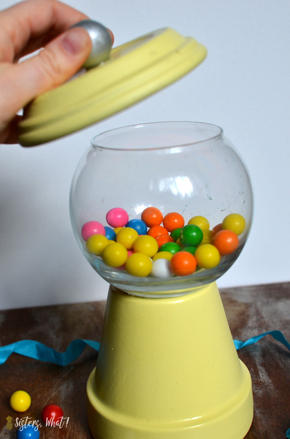 DIY Gumball Machine out of Clay Pots and Fish Bowl a DIY Tutorial