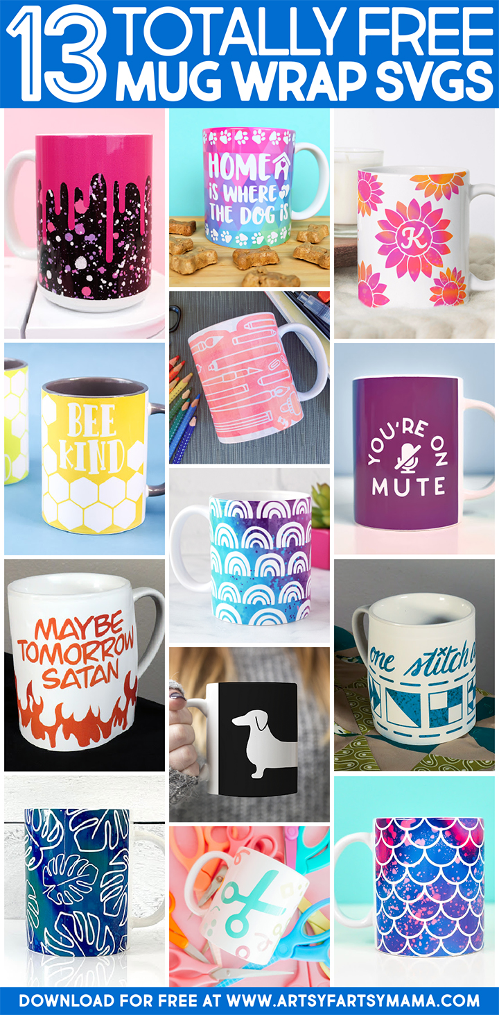13 Free Mug Wrap SVG Cut Files