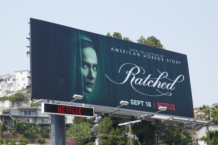 Sarah Paulson Ratched Netflix billboard Sunset Strip Sarah Paulson Ratched Netflix billboard